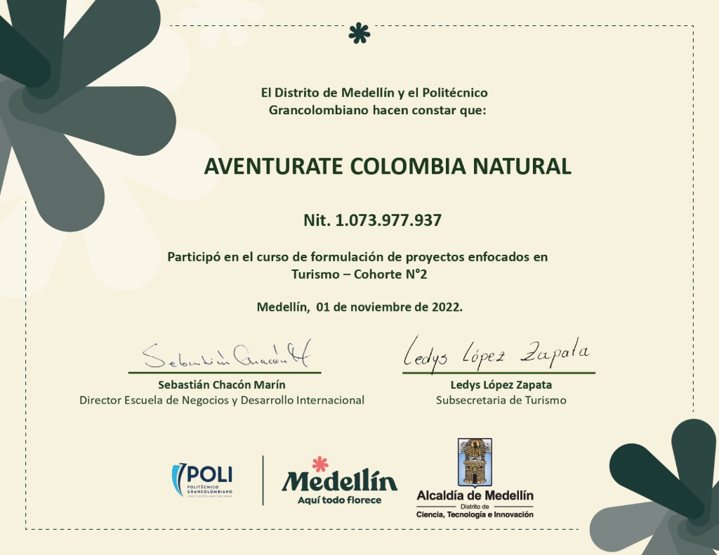 Formulación de Proyectos Enfocados en Turismo (Cohorte Nº2)